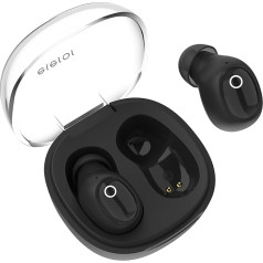 eleror T1 bezvadu austiņas mazām ausīm ar augstākās kvalitātes skaņu, melnas Bluetooth austiņas vīriešiem un sievietēm, mini austiņas maziem kanāliem ar mikrofonu, kristāla dizains ar aizsardzību pret sviedriem