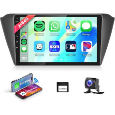 Podofo Carplay auto radio Skoda Fabia 2015-2019, 9 collu skārienjūtīgais ekrāns, auto radio 2G + 64G ar bezvadu Carplay Android Car, Bluetooth/GPS/WiFi/FM/RDS/SWC/HiFi/USB + atpakaļgaitas kamera