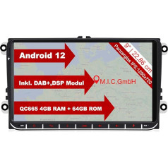 M.I.C. AV9V2 Android 10 auto radio ar navigāciju Qualcomm Snapdragon 665 4G + 64G, nomaiņa VW Golf T5 Touran Passat RNS RCD Skoda Seat: SIM DAB Plus Bluetooth 5.0, WiFi 2DIN 9