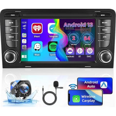 2GB + 64GB Android 13 Auto radio priekš Audi A3 8P (2003-2012), RS3 Sportback (2011-2012) Radio bezvadu Apple CarPlay Android Car Bluetooth 8 collu ekrāna auto radio ar navigācijas sistēmu