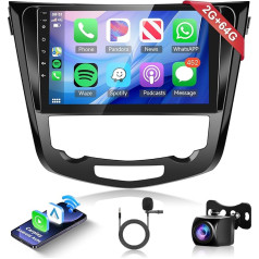 2G + 64G bezvadu Carplay Android 13 Auto radio 2 DIN priekš Nissan Qashqai J11 X-Trail T32 2013-2017 10 collu auto radio ar Android auto navigāciju GPS WiFi Mirror Link Bluetooth FM/RDS/DAB/EQ/SWC aizmugurējais