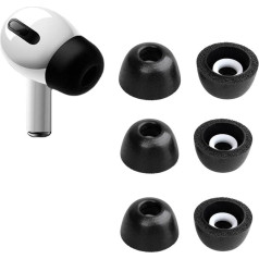 Keephifi [3 pāri] Memory Foam uzgaļi AirPods Pro austiņām ar augsta blīvuma atmiņas putām, trokšņu slāpēšana, piemēroti AirPods Pro uzlādes futrālī (S/M/L)