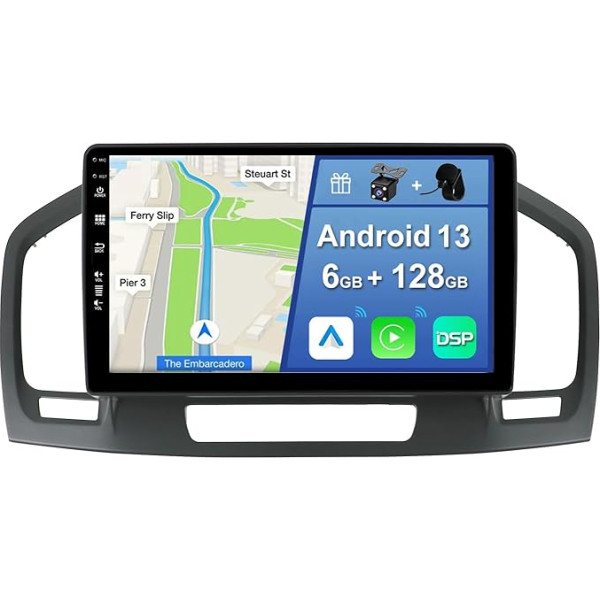 YUNTX [6GB + 128GB] Android 13 autoradio Opel Holden Insignia (2008-2014)-[Integrēts CarPlay/Android Car/DSP/GPS]-9 collu IPS 2.5D kamera + MIC-DAB/Mirror Link/Bluetooth 5.0/360 kamera/stūrēšana