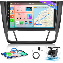 [8 Core 4+64GB] Android 13 Auto radio, CarPlay Android bezvadu auto, BMW 1 sērijas E81 E82 E87 E88 2004-2011 radio, 9 collu ekrāns, Mirror Link, Bluetooth, FM RDS GPS WiFi HiFi, aizmugures skata kamera