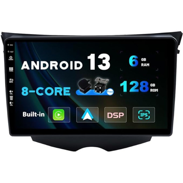 SXAUTO Android 13 - [6G + 128G, Octa-Core] - IPS auto radio Hyundai Veloster FS (2011-2017) - Carplay Android Car - LED kamera + mikrofons - 360-CAM DAB stūres kontrole WiFi Bluetooth DSP - 2 DIN