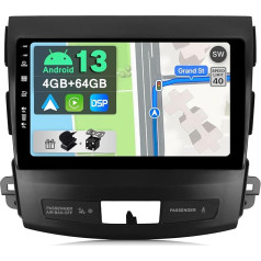 [4GB + 64GB] Android 13 auto radio Mitsubishi Outlander/Peugeot 4007/Citroen C-Crosser-[Integrēts CarPlay/Android Car/DSP/GPS]-9 collu IPS DAB/Mirror Link/Bluetooth 5.0/AHD/360 kamera