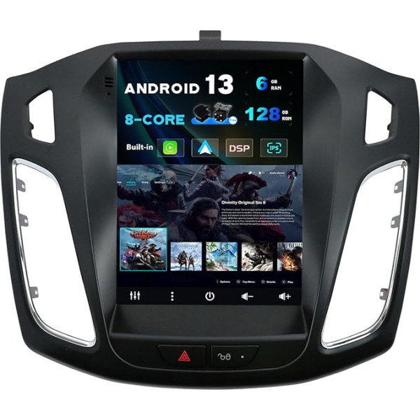 SXAUTO Android 13 [6G + 128G, 8-core] IPS auto radio Ford Focus (2010-2013) - Carplay/Android Car - LED kamera + MIC 360-CAM DAB stūres vadības pults vadība Fast Boot WiFi DSP Bluetooth 5.0-2 DIN 9.7