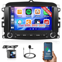 Inefala Android 13 2G/64G 7 collu auto radio navigācija Fiat 500L 2013-2019 Radio bezvadu Carplay Android Car, 7 collu skārienekrāns, GPS, WiFi, BT, USB, FM RDS, MIC, EQ, atpakaļgaitas kamera