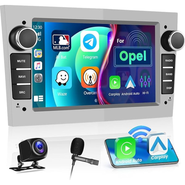 Inefala Android 13 auto radio Opel Corsa Astra Antara Vivaro Meriva Vectra-Carplay bezvadu un Android auto radio ar 7 collu IPS skārienekrānu ar HiFi/WiFi + aizmugures skata kamera + mikrofons