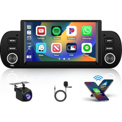 Inefala Auto Radio Android 13 priekš Fiat Panda 2013-2020 ar bezvadu CarPlay un Android Car, 6,2 collu skārienjūtīgais ekrāns, radio ar GPS, FM, RDS, Bluetooth, WiFi, USB un aizmugures skata kameru