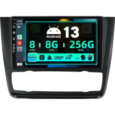 SXAUTO ¦ 8G + 256G ¦ Android 13 IPS auto radio BMW 1. sērijas E81 E82 E87 E88 (2004-2012) - Iebūvēts Carplay/Android Car/DSP - Kamera + MIC - DAB stūres vadības stūres rats Fast-Boot 360-CAM AHD - 2 DIN