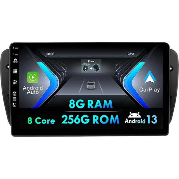 2 Din Android 12 auto radio Seat Ibiza 6J 2009-2014 - BEZMAKSAS kamera un mikrofons - (8G + 256G) - 9 collu IPS - Atbalsta DAB stūres vadības ierīci 4G WiFi BT5.0 Carplay DSP RDS USB Mirrorlink