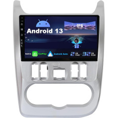 Android 13 IPS Auto Radio piemērots Renault Logan / L90 / Lada Largus (2009-2012) - Iebūvēts CarPlay / Android Car - atpakaļgaitas kamera - 2G + 32G - Vadāms no stūres DAB Fast Boot WiFi - 2