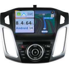 YUNTX [4GB + 64GB] Android 12 autoradio Ford Focus (2012-2017)-[Integrēts CarPlay/Android Car/DSP/GPS]-9 collu IPS 2.5D kamera + MIC-DAB/Mirror Link/Bluetooth 5.0/360 kamera/ stūres rats