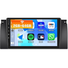 2G + 64G CAMECHO Android 13 auto radio BMW 5 E39 E53 M5 X5 (1996-2007) ar navigāciju Carplay Android Car, Double DIN auto radio ar 9 collu ekrānu Bluetooth RDS/FM MirrorLink