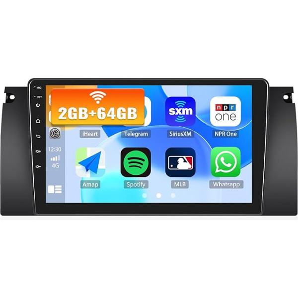 2G + 64G CAMECHO Android 13 auto radio BMW 5 E39 E53 M5 X5 (1996-2007) ar navigāciju Carplay Android Car, Double DIN auto radio ar 9 collu ekrānu Bluetooth RDS/FM MirrorLink