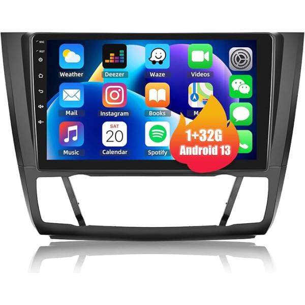 [1+32G] SIXWIN Android 13 BMW 1 Series E81 E82 E87 E88 2008-2012 Auto radio, 9 collu kapacitīvais skārienjūtīgais ekrāns ar WiFi GPS Bluetooth FM/RDS USB Mirrorlink + Canbus