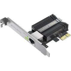 BrosTrend 5GB tīkla karte PC, Gigabit tīkla karte PCIe, LAN karte PCI Express tīkla adapteris ar īpaši zemu profilu, PCIe karte tikai Windows 11/10/Windows Server 2022, mūža aizsardzība