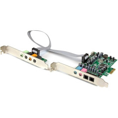 StarTech 24 bitu 3,5 mm PCI Express SPDIF ciparu optiskā/analogā audio kanāla skaņas karte