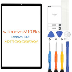 Ekrāns Lenovo Tab M10 FHD Plus TB-X606 TB-X606F TB-X606X Ārējā stikla plāksne Priekšējais sensors Pilna stikla lēca ar remonta komplektu (ne LCD/skārienjūtīgais ciparizators)