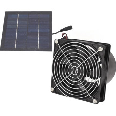 Fockety Saules enerģijas ventilators, 50 W saules baterijas panelis + ātrgaitas ventilators, pārnēsājams saules enerģijas ventilators vistu kūts siltumnīcai ar saules bateriju, uzstādāms pie sienas