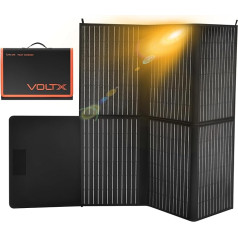 VoltX salokāms saules bateriju panelis 200 W 12 V monokristālu saules bateriju panelis 23,5 % ar augstu konversijas koeficientu USB pieslēgvieta āra saules ģeneratoram kempingam dārzā