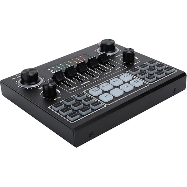 Goshyda profesionāla skaņas karte, V9 skaņas karte, stereo audio mikseris ar 16 skaņas efektiem, mobilais tālrunis, dators, tiešraides skaņas karte, datorspēlēm, mobilajam tālrunim, tiešraidei (Bluetooth)