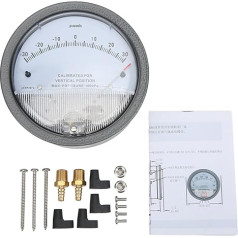 Diferenciālā spiediena mērītājs HVAC filtra noteikšanai, izturīgs alumīnija materiāls, mazs izmērs ar augstu precizitāti, caurspīdīgs un izkropļots, plašs izmantošanas diapazons