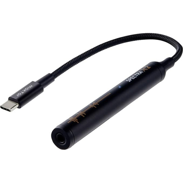 MAKTAR Spectra X2 portatīvais DAC/AMP [3,5 mm jack uz USB-C], augstas izšķirtspējas 32 bitu/384 kHz austiņu pastiprinātājs bez zudumiem, saderīgs ar iPad, MacBook, Android, klēpjdatoru