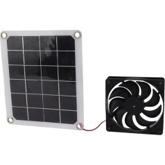 10W Solar Panel Extractor Fan, Waterproof Solar Powered Loft Fan for Pet House, RV, Greenhouse