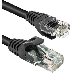 Vultech taau010-utp-bk 1 m CAT6 U/UTP TĪKLA KABELIS (UTP) Tīkla kabelis - melns (RJ-45, vīriešu/vīriešu, 1 m, Cat6, RJ45 U/UTP Patch kabelis (UTP))