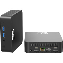 AWOW Mini PC 12th N100 (līdz 3,4 GHz), 16 GB DDR4, 512 GB M.2 NVME Mini galddators, Gigabit Ethernet, 2 HDMI, 2,4/5G WiFi, 4K UHD un 2 pilnībā aprīkoti TypeC porti