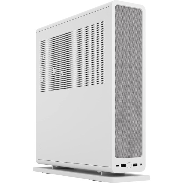 Fractal Design Ridge White - PCIe 4.0 Riser karte komplektā - 2X 140 mm PWM Aspect ventilatori komplektā - C tipa USB - m-ITX spēļu PC spēļu korpuss