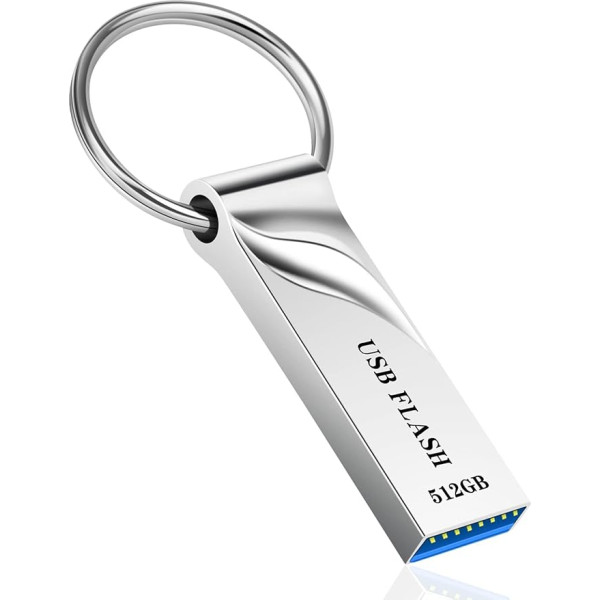 dolrun USB zibatmiņas karte 3.0 512 GB - atmiņas karte USB zibatmiņas diskam Metāla datu glabāšanas USB zibatmiņa ar USB 3.0 atslēgu piekariņu klēpjdatoram, datoram, automašīnai, datoram