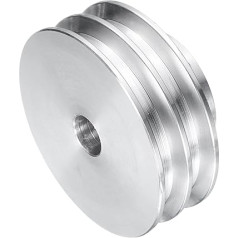 sourcing map V tipa trīšu 11mm Bore 60mm OD Double Groove alumīnija sakausējuma alumīnija motora vārpstas urbis 6mm PU formas josta