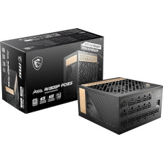 MSI MEG Ai1300P PCIE5 Power Supply, EU Plug, 1300W, 80 Plus Platinum, Fully Modular ATX 3.0, Supports PCIe 5.0 GPU, Japanese Capacitors, Gaming Intelligence, Sheathed Cables