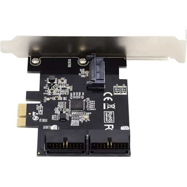 Cablecc USB 3.0 priekšējā paneļa header 5Gbps 19Pin 20Pin to PCI-E 1X Express Card VL805 adapteris galda datora pamatplatēm