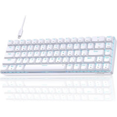 Dierya ×TMKB T68se spēļu mehāniskā tastatūra, 60% procentuālā tastatūra ar sarkanu lineāro slēdzi, īpaši kompakta mini 68 taustiņi, anti-hosting, C tipa datu kabelis, ASV izkārtojums PC Windows spēlētājam rakstītājam