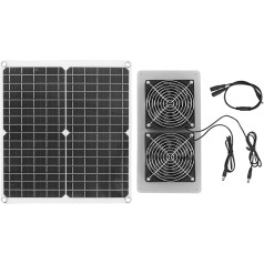 Solarpanel-Ventilator-Set, Solar-Abluftventilator, Solar-Abluftventilator, 18 V, 25 W, Wasserdicht, Monokristallin, 3500 U/min, Für Gewächshaus, Haustierhaus, Zuhause, Wohnmobil, Hühnerstall, Camping