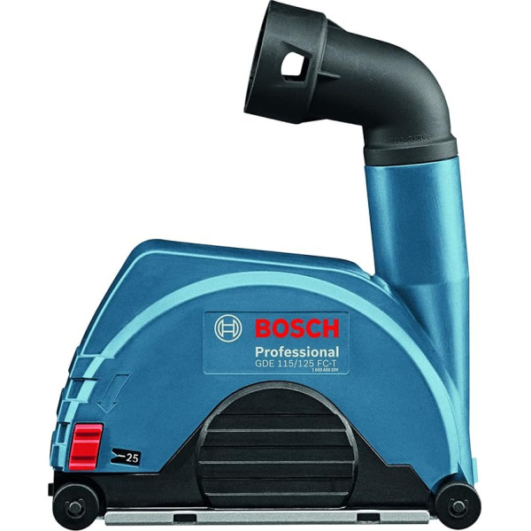 Bosch Professional nosūcējs GDE 115/125 FC-T (115 mm diametra griezējdiskam, 20 mm maksimālais griešanas dziļums, montāža bez instrumentiem, saderīgs ar daudziem Bosch leņķa slīpmašīnām)