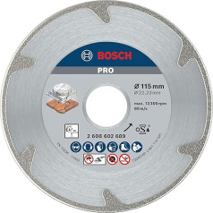 Bosch 1 x Pro marmora dimanta griešanas diski ar 22,23 mm diametru un mazajiem leņķa slīpmašīnas diski (mīkstam akmenim, marmoram, diametrs 115 mm, profesionāli piederumi mazajām leņķa slīpmašīnām)