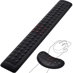 Gimars Wrist Rest tastatūra ar masāžas punktu, ergonomisks gela spilvens, atmiņas putu tastatūra, peles roku balsts, spēļu piederumi datoram, klēpjdatoram, birojam, rakstīšanai, pretsāpju mazināšanai, tastatūra, plaukstas locītavas balsts