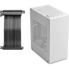 Mini ITX alumīnija korpuss ar PCIe Riser, JOYJOM Mini PC korpuss, SFF maza izmēra datora korpuss, TX Computer Gaming Case atbalsta GPU grafisko karti (balts)