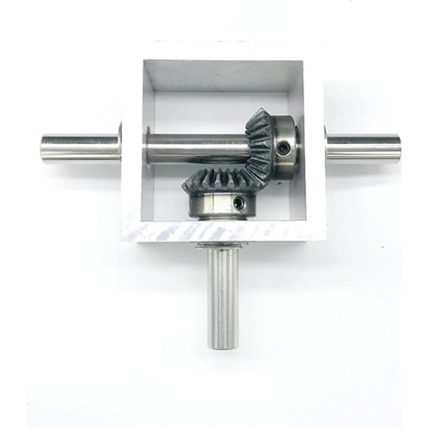 QXSJEDYCH Gehrungsgetriebe, 1 Stück, 1:1-Winkellenkung, 10 mm Welle, rechtwinkliges Kommutatorgetriebe, 90-Grad-Kegelrad, 1,25 m, 20 Zähne, Getriebe, Ritzel, mechanisch(Model 1)