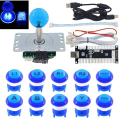 SJ@JX Arkādes spēļu LED DIY komplekts Mehāniskā tastatūras slēdža Arcade LED poga LED Joystick kontrolieris Nulles kavēšanās USB kodētājs PC MAME Retropie Jamma