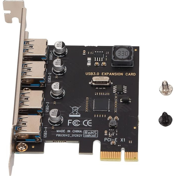 Elprico PCIE USB 3.0 karte, PCIE paplašināšanas karte, 4 porti, 5 Gb/s, ātrdarbīga barošana, bezmaksas pārraide, USB3.0 paplašināšanas karte