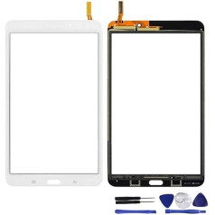 Skārienjūtīgā ekrāna digitalizatora stikla aizstājējs Samsung Galaxy Tab 4 SM-T330 T331 T332 T335 T337A 8.0 collu (bez LCD) ar rīkiem (Balts)