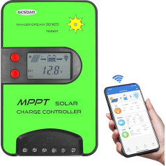 GCSOAR MPPT saules uzlādes kontrolieris 15A 12V/24V Bluetooth modulis APP monitora parametri Regulējams LCD displejs Saules paneļu lādētāja regulators gēla hermētiski noslēgtiem applūstošiem Lifepo4