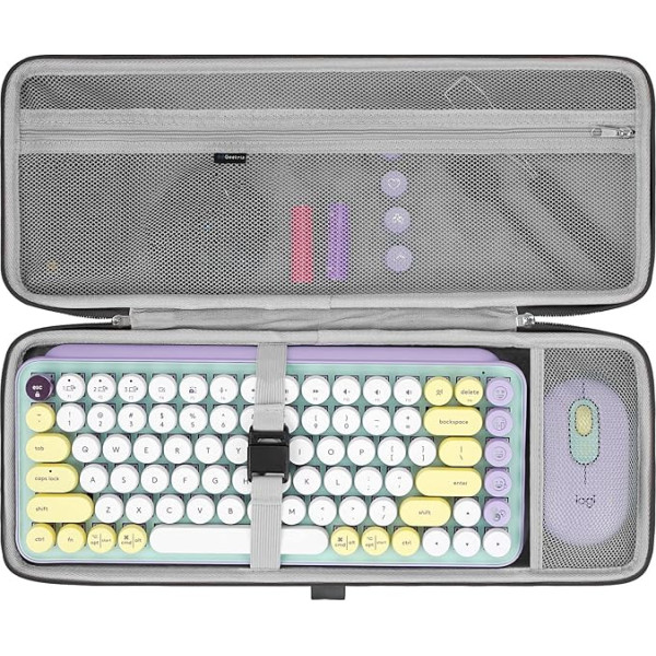 Geekria 75% Keyboard Case, cieta apvalka ceļojuma somiņa kompaktai 84 taustiņu mehāniskai spēļu klaviatūrai, saderīga ar Logitech Pop taustiņiem, mehānisko bezvadu, MX MECIPICAL Mini Wireless