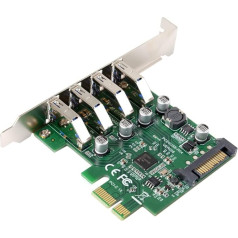 Xiwai zema profila 4 porti PCI-E uz USB 3.0 HUB PCI Express paplašināšanas kartes adapteris 5Gbps pamatplatēm